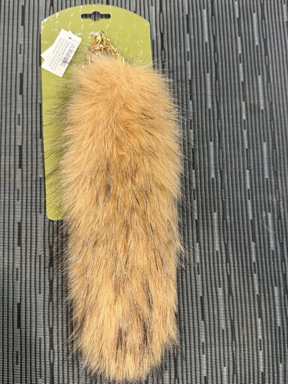 Faux Fur Pom Keychain - Tan
